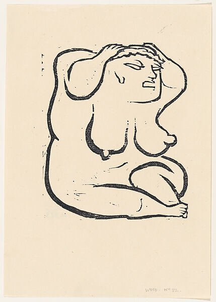 Nude II: with raised arms, Jean Charlot (French, Paris 1898–1979 Honolulu, Hawaii), Woodcut 