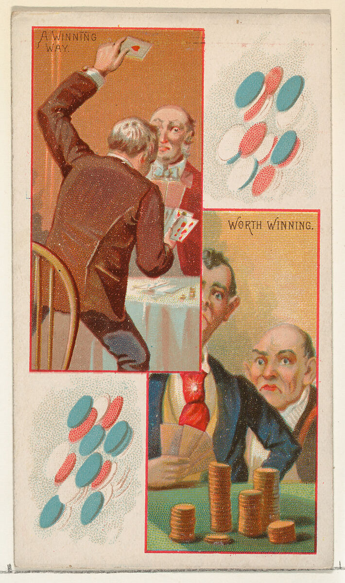 A Winning Way / Worth Winning, from the Jokes series (N118) issued by Duke Sons & Co. to promote Honest Long Cut Tobacco, Issued by W. Duke, Sons &amp; Co. (New York and Durham, N.C.), Commercial color lithograph