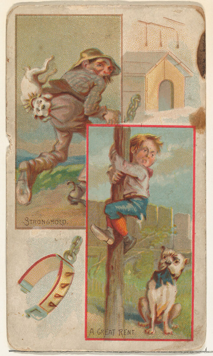 Stronghold / A Great Rent, from the Jokes series (N118) issued by Duke Sons & Co. to promote Honest Long Cut Tobacco, Issued by W. Duke, Sons &amp; Co. (New York and Durham, N.C.), Commercial color lithograph 