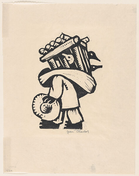 A chicken vendor (pollero), Jean Charlot (French, Paris 1898–1979 Honolulu, Hawaii), Woodcut 