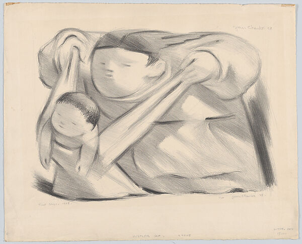 First Steps (to the left), Jean Charlot (French, Paris 1898–1979 Honolulu, Hawaii), Lithograph on stone 