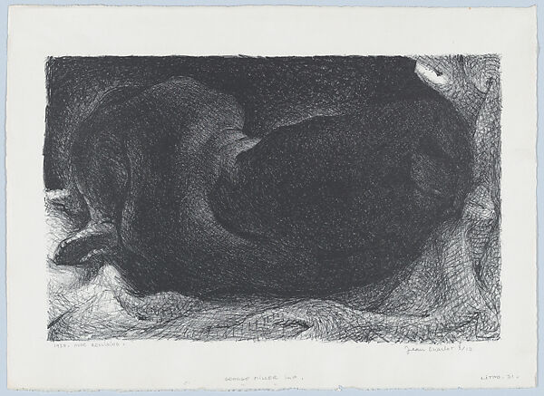 A reclining nude, Jean Charlot (French, Paris 1898–1979 Honolulu, Hawaii), Lithograph on zinc, proof 