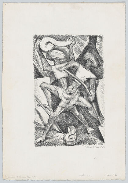 Maya workers, Jean Charlot (French, Paris 1898–1979 Honolulu, Hawaii), Lithograph on zinc 