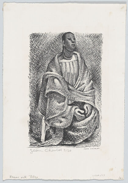 A seated woman, Jean Charlot (French, Paris 1898–1979 Honolulu, Hawaii), Lithograph on zinc 