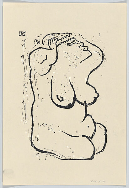 Nude I: a woman with her hands on her head, Jean Charlot (French, Paris 1898–1979 Honolulu, Hawaii), Woodcut 