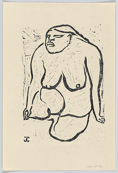 Nude II;  woman facing left, Jean Charlot (French, Paris 1898–1979 Honolulu, Hawaii), Woodcut 
