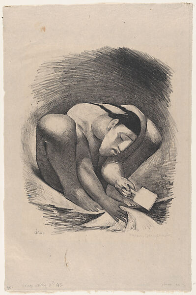 Lavandera: a woman washing clothes, Jean Charlot (French, Paris 1898–1979 Honolulu, Hawaii), Lithograph on stone 