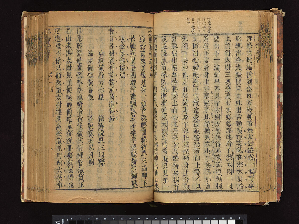 The Water Margin, Woodblock-printed book; ink on paper, China