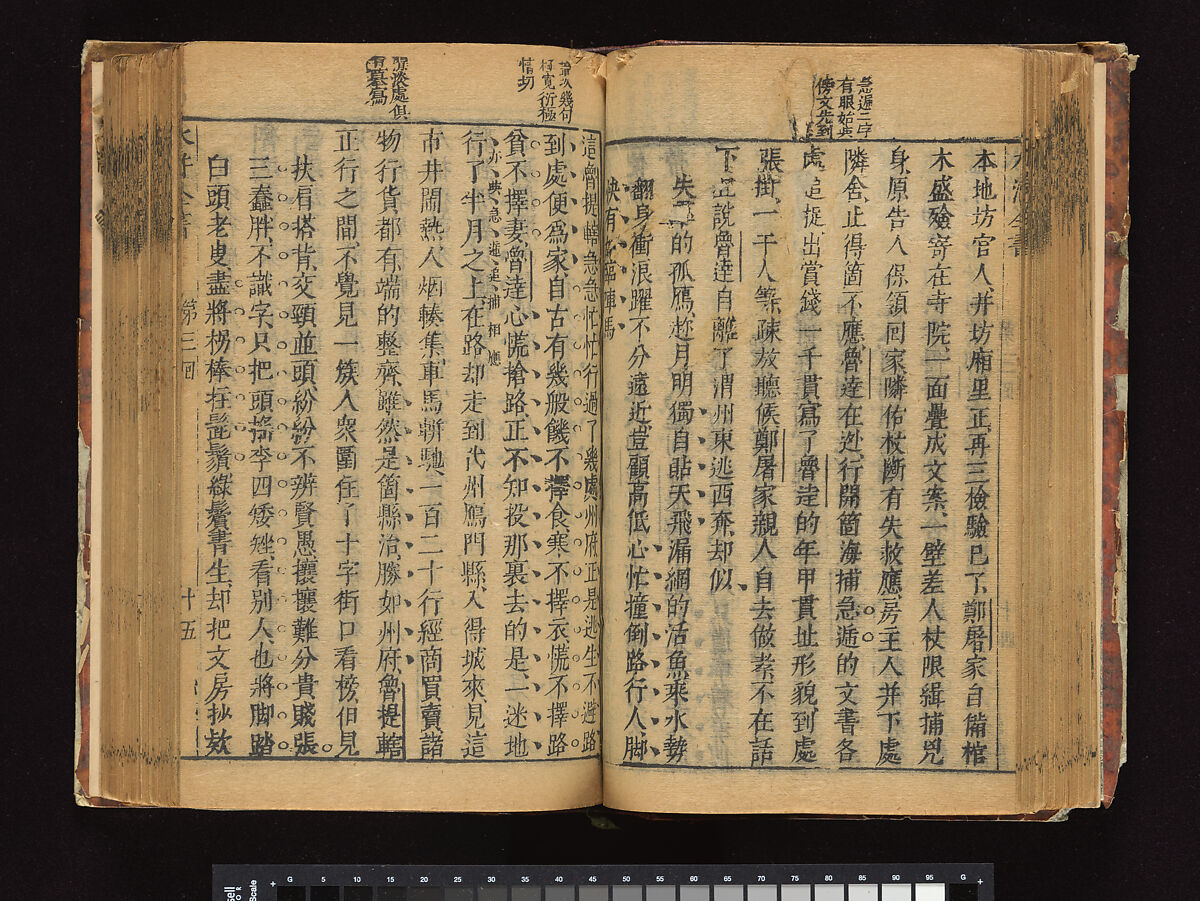 The Water Margin, Woodblock-printed book; ink on paper, China