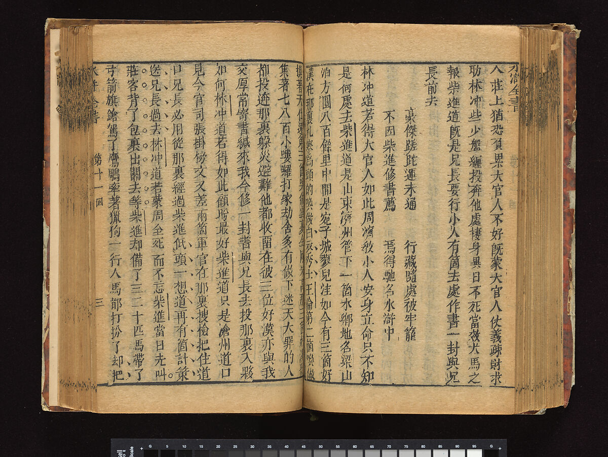 The Water Margin, Woodblock-printed book; ink on paper, China