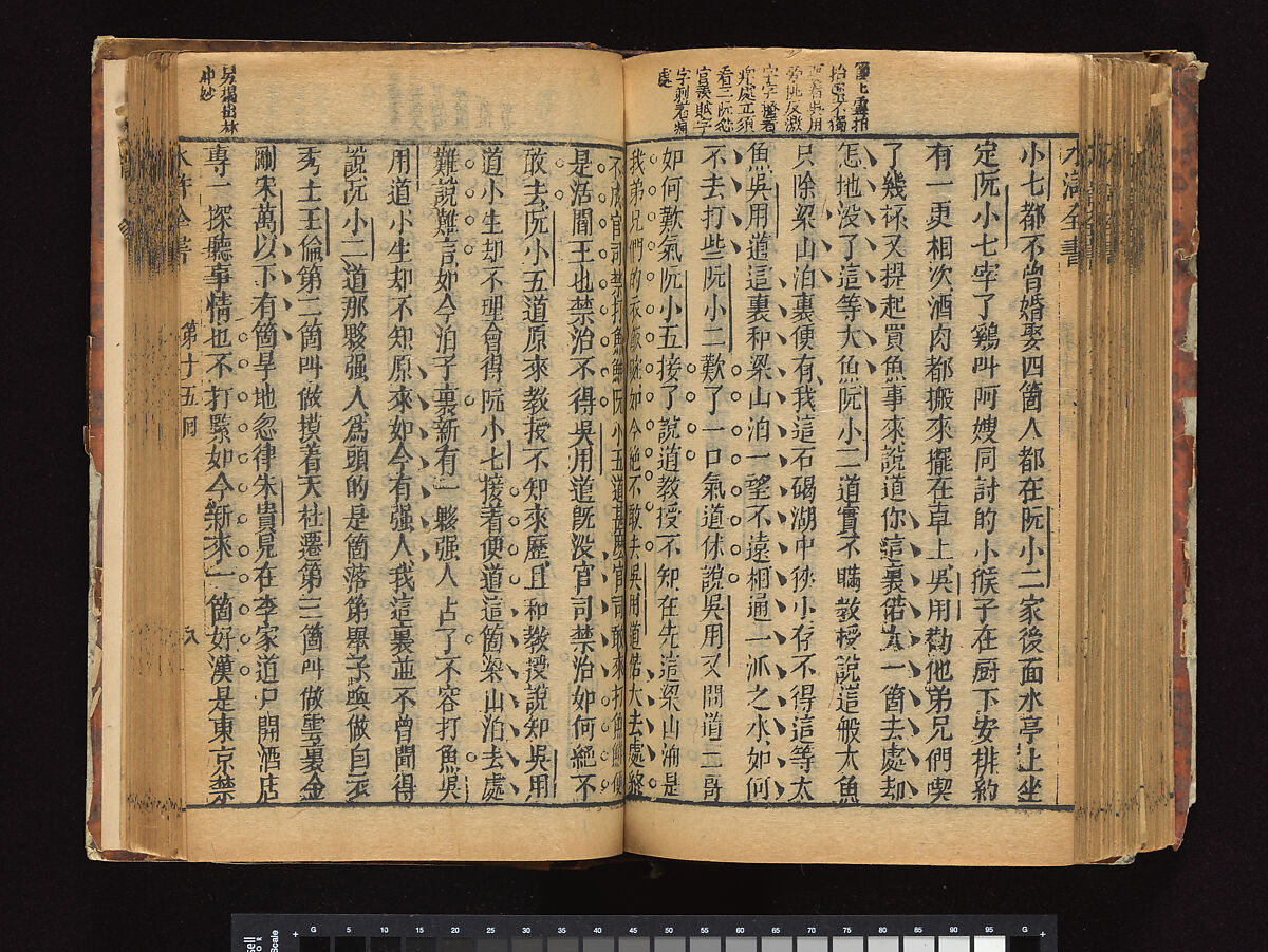 The Water Margin, Woodblock-printed book; ink on paper, China