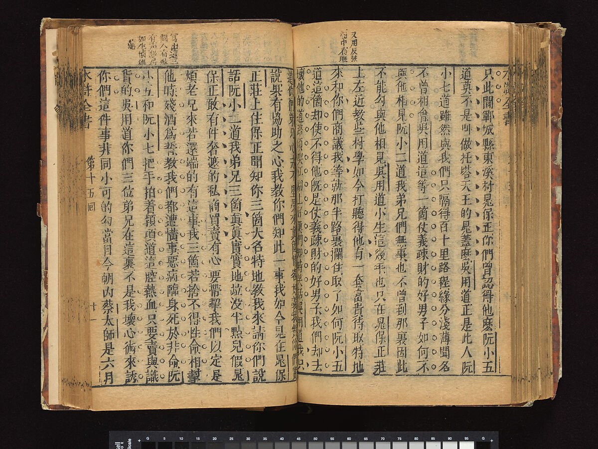 The Water Margin, Woodblock-printed book; ink on paper, China