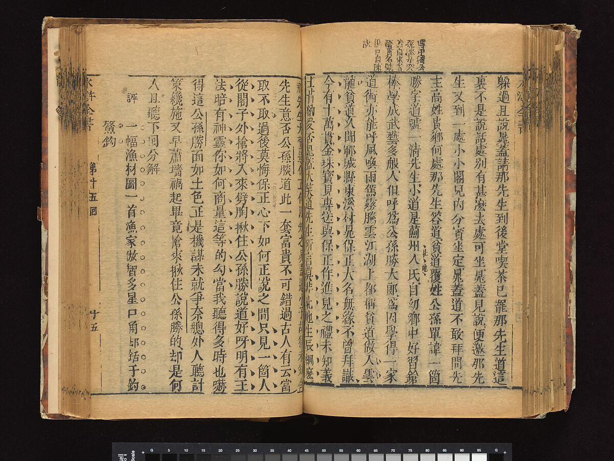 The Water Margin, Woodblock-printed book; ink on paper, China