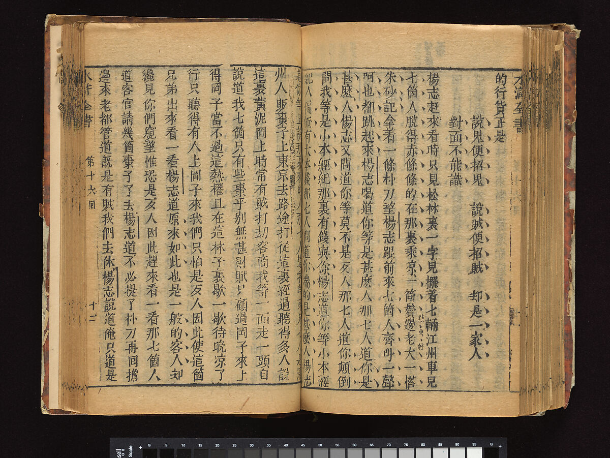 The Water Margin, Woodblock-printed book; ink on paper, China