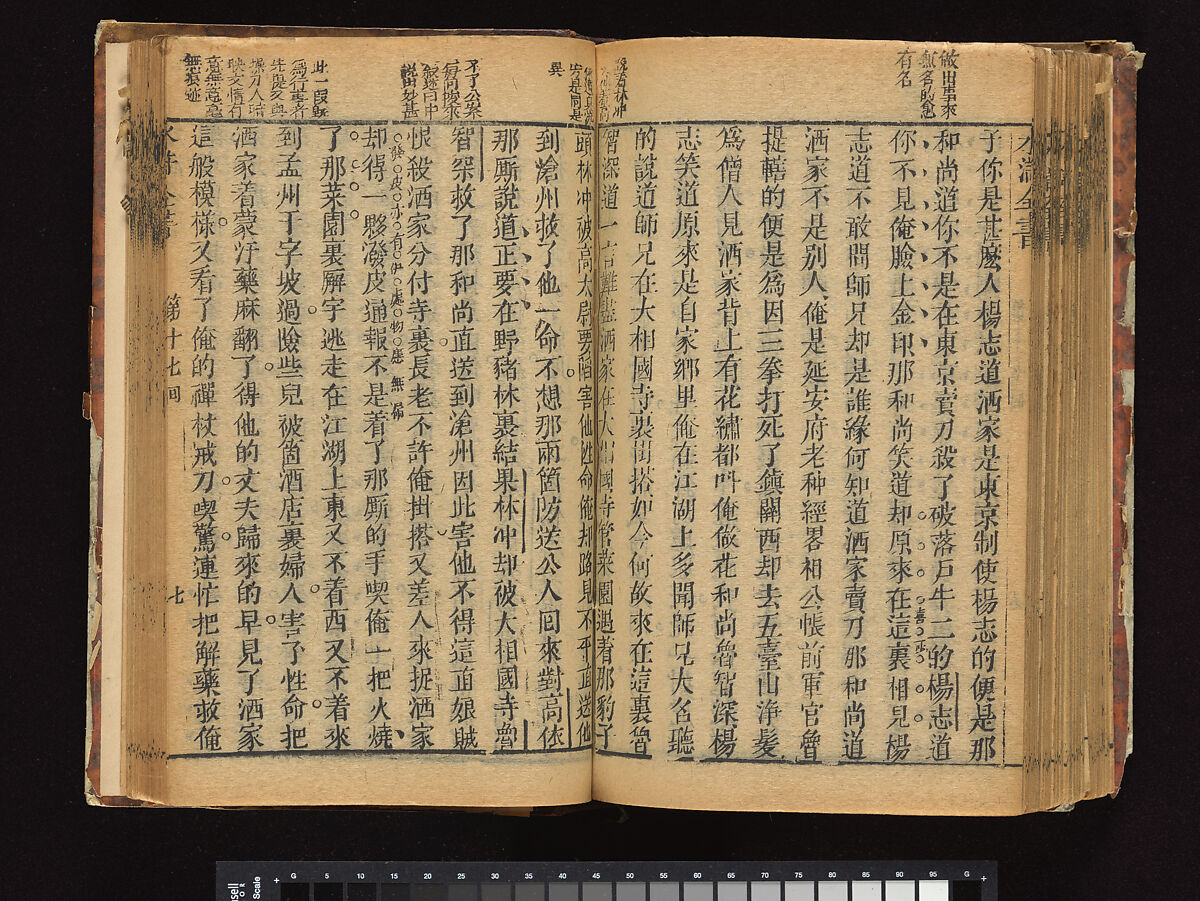 The Water Margin, Woodblock-printed book; ink on paper, China