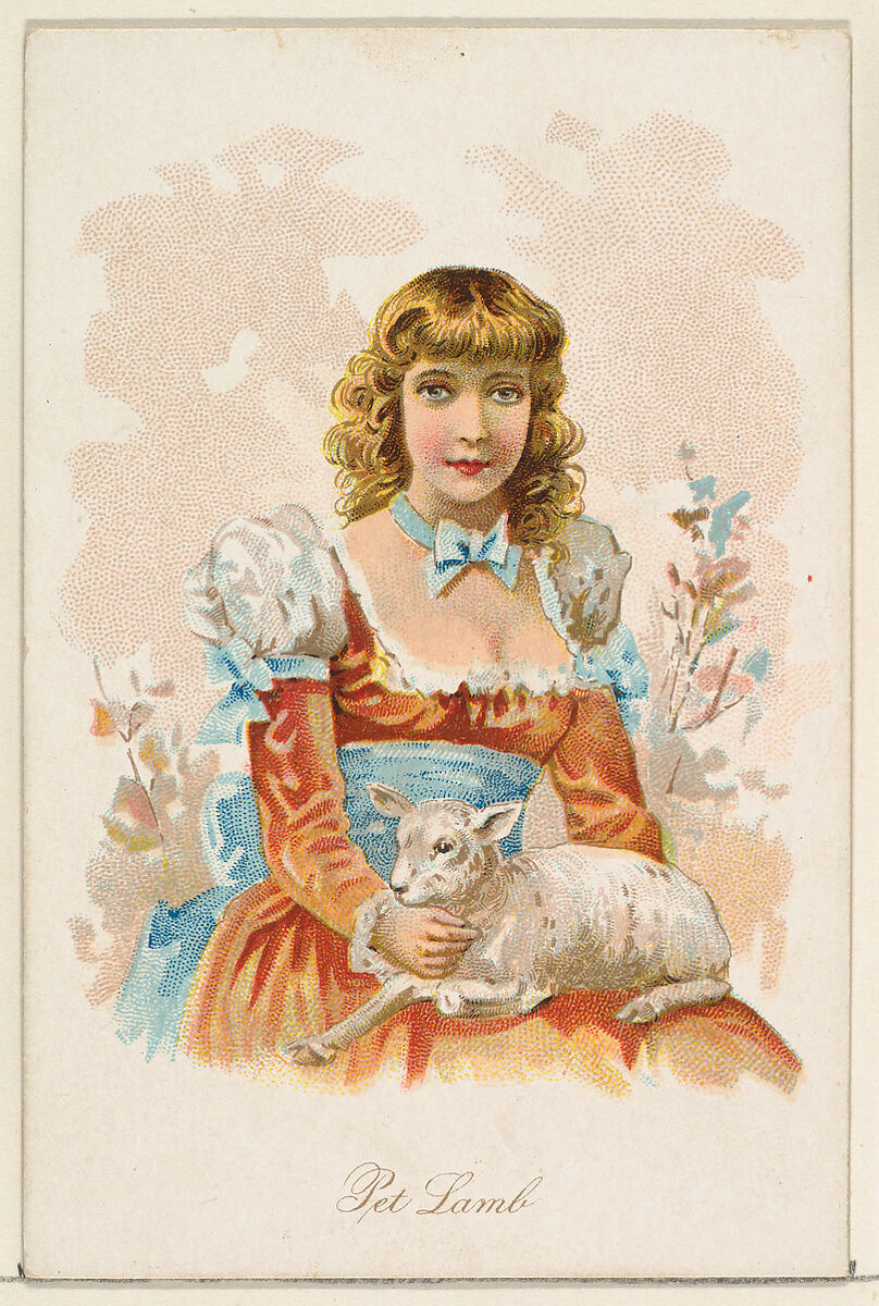 Pet Lamb, from the Household Pets series (N194) issued by Wm. S. Kimball & Co., Issued by William S. Kimball &amp; Company, Commercial color lithograph 