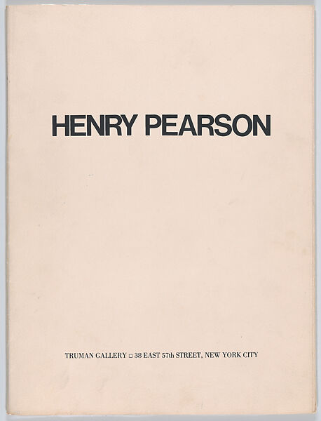 Untitled (Henry Pearson), Henry Pearson (American, Kinston, North Carolina 1914–2006 New York), Portfolio of eight screenprints with a text by James Rosenquist 