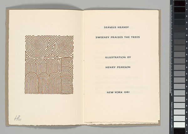 Seamus Heaney - Sweeney Praises the Trees, Henry Pearson (American, Kinston, North Carolina 1914–2006 New York), Book with engraving