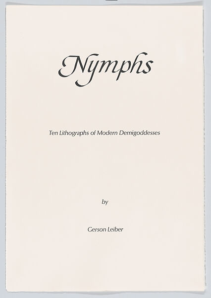 Nymphs, Gerson Leiber (American, Brooklyn 1921–2018), Portfolio of ten lithographs 
