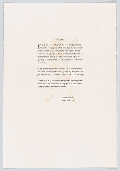 Nymphs, Gerson Leiber (American, Brooklyn 1921–2018), Portfolio of ten lithographs