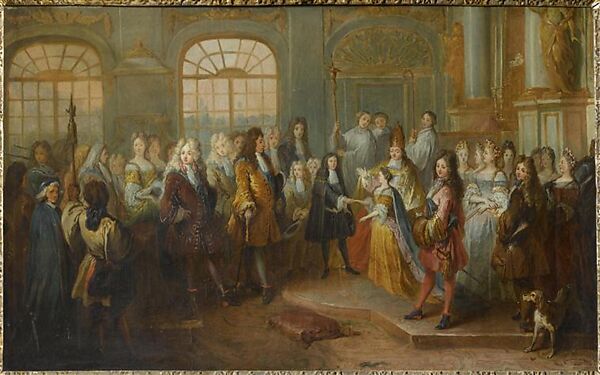 The Wedding of Louis de France, Duc de Bourgogne, and Marie Adélaïde de Savoie, Antoine Dieu (French, Paris 1662–1727 Paris), Oil on canvas 