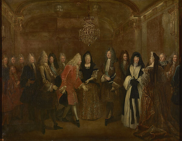 Louis XIV Receiving the Prince Elector of Saxony at Fontainebleau, Louis de Silvestre (French, Sceaux 1675–1760 Paris), Oil on canvas 