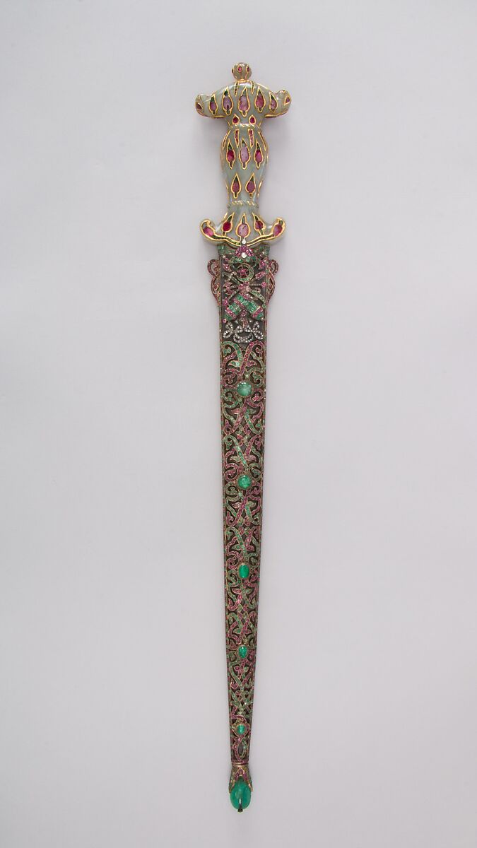 Tray of Jeweled Daggers, Steel, copper alloy, gold, silver, jade, rock crystal, gemstones, glass, Turkish