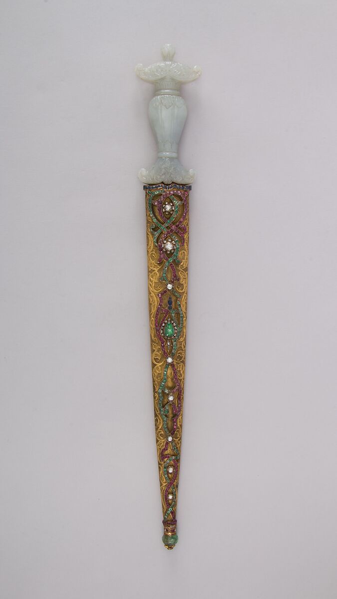 Tray of Jeweled Daggers, Steel, copper alloy, gold, silver, jade, rock crystal, gemstones, glass, Turkish