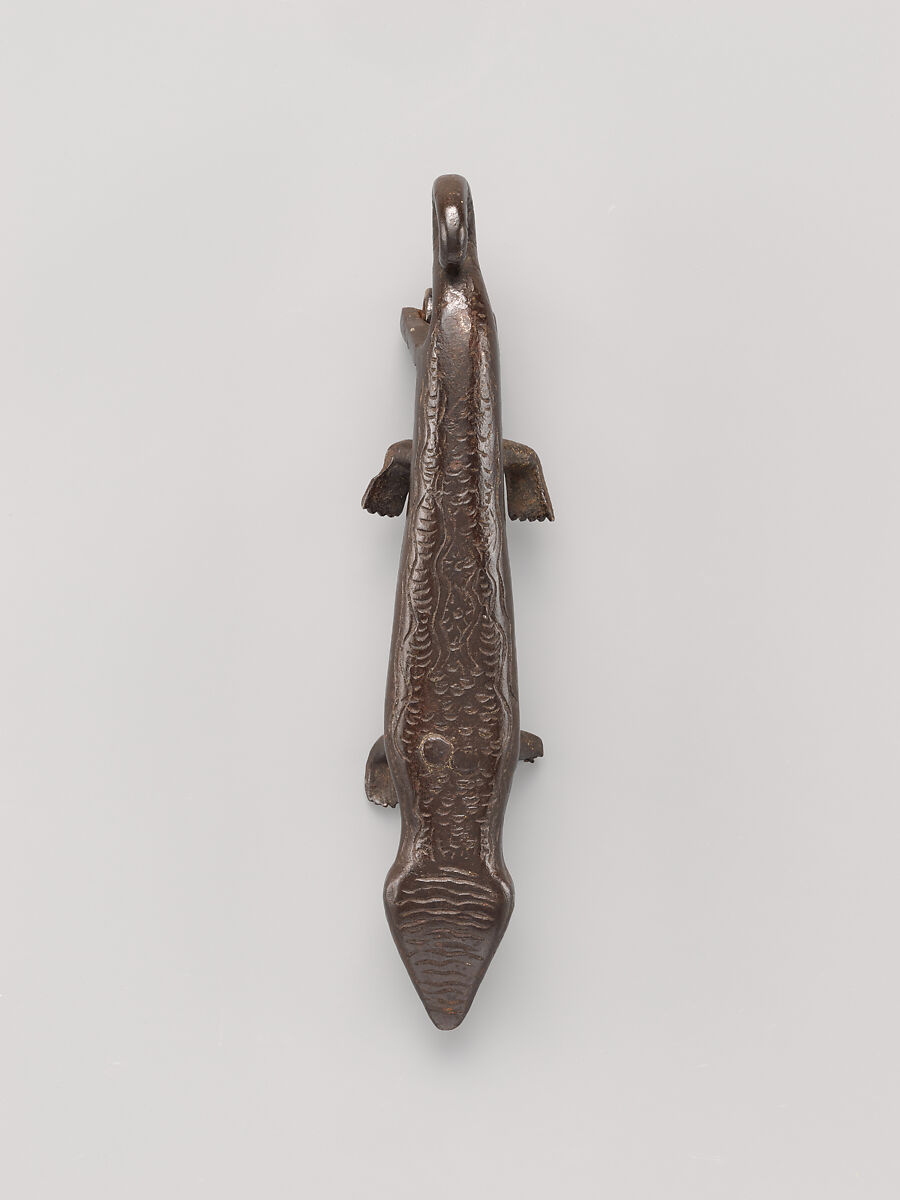 Door knocker in the shape of a salamander, Wrought iron, Spanish