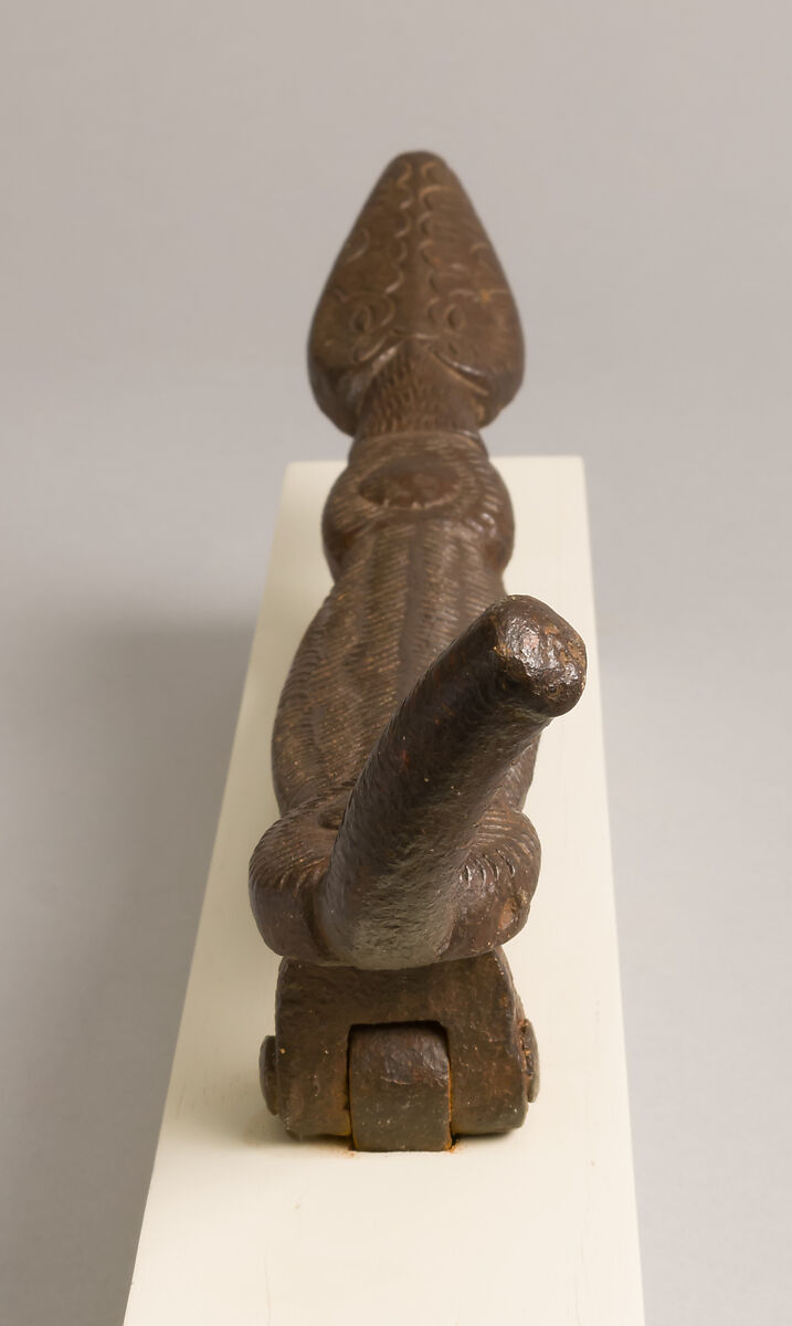 Door knocker in the shape of a crocodile-like creature, Wrought iron, Spanish