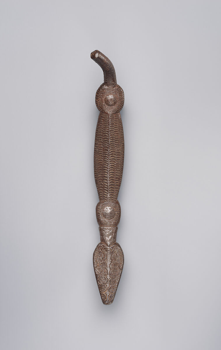 Door knocker in the shape of a crocodile-like creature, Wrought iron, Spanish