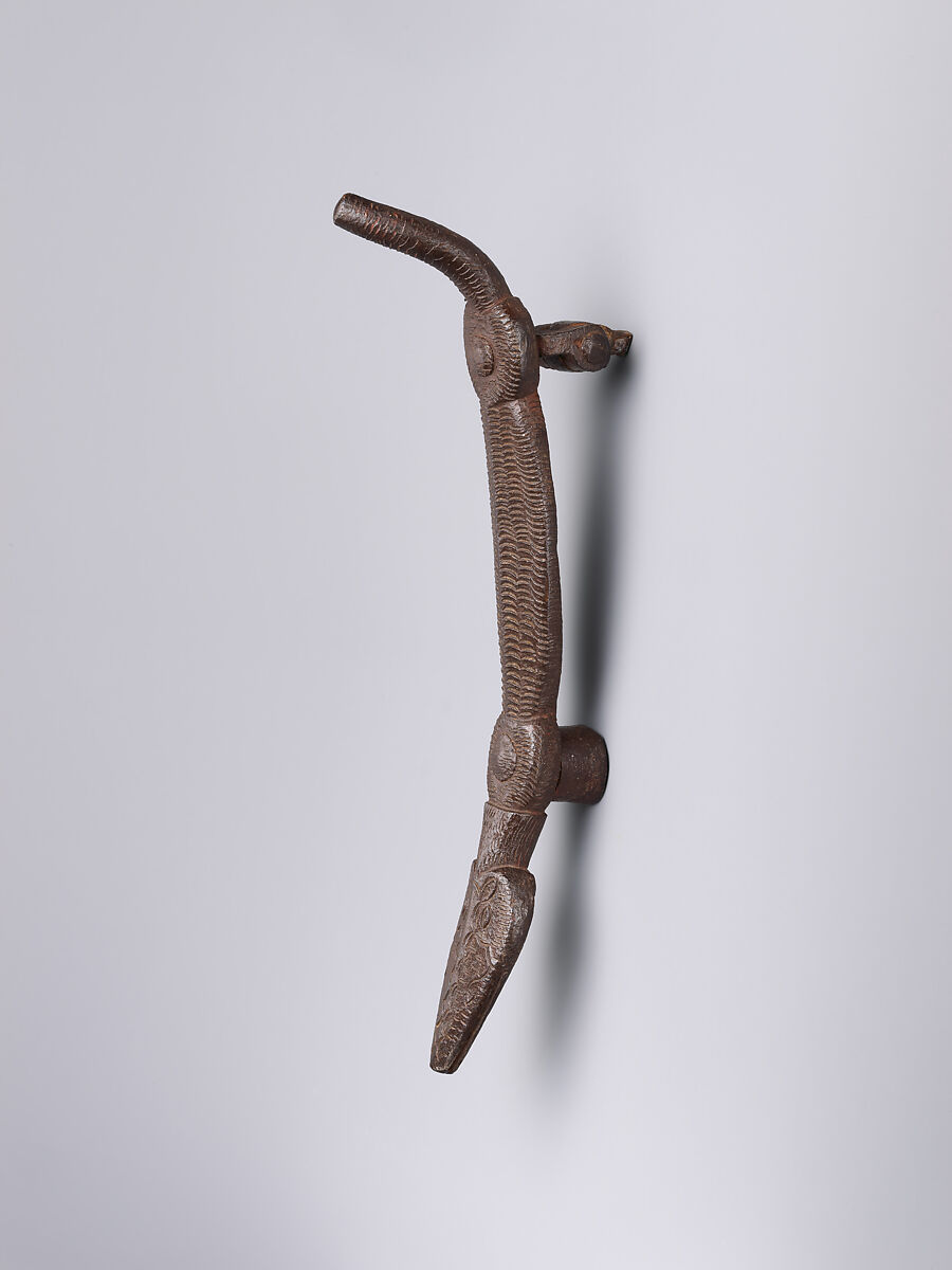 Door knocker in the shape of a crocodile-like creature, Wrought iron, Spanish 