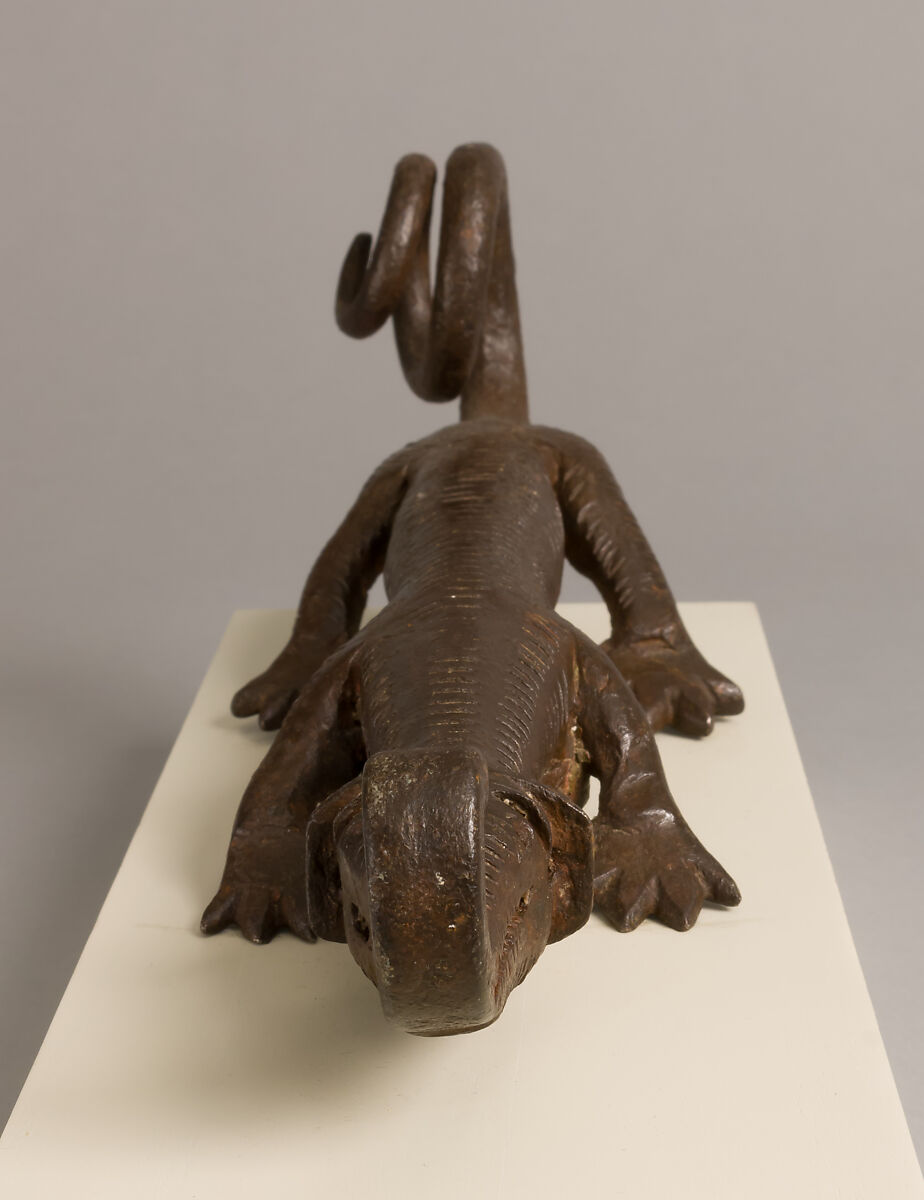 Door knocker in the shape of a lizard-like creature, Wrought iron, Spanish