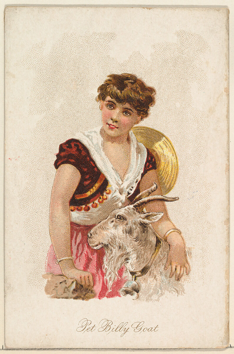 Pet Billy Goat, from the Household Pets series (N194) issued by Wm. S. Kimball & Co., Issued by William S. Kimball &amp; Company, Commercial color lithograph 