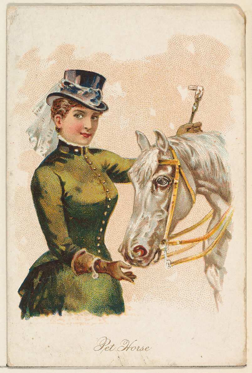 Pet Horse, from the Household Pets series (N194) issued by Wm. S. Kimball & Co., Issued by William S. Kimball &amp; Company, Commercial color lithograph 