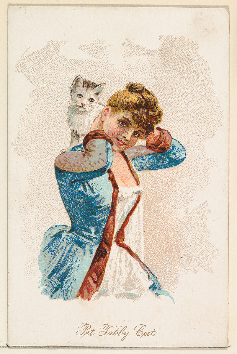 Pet Tabby Cat, from the Household Pets series (N194) issued by Wm. S. Kimball & Co., Issued by William S. Kimball &amp; Company, Commercial color lithograph 