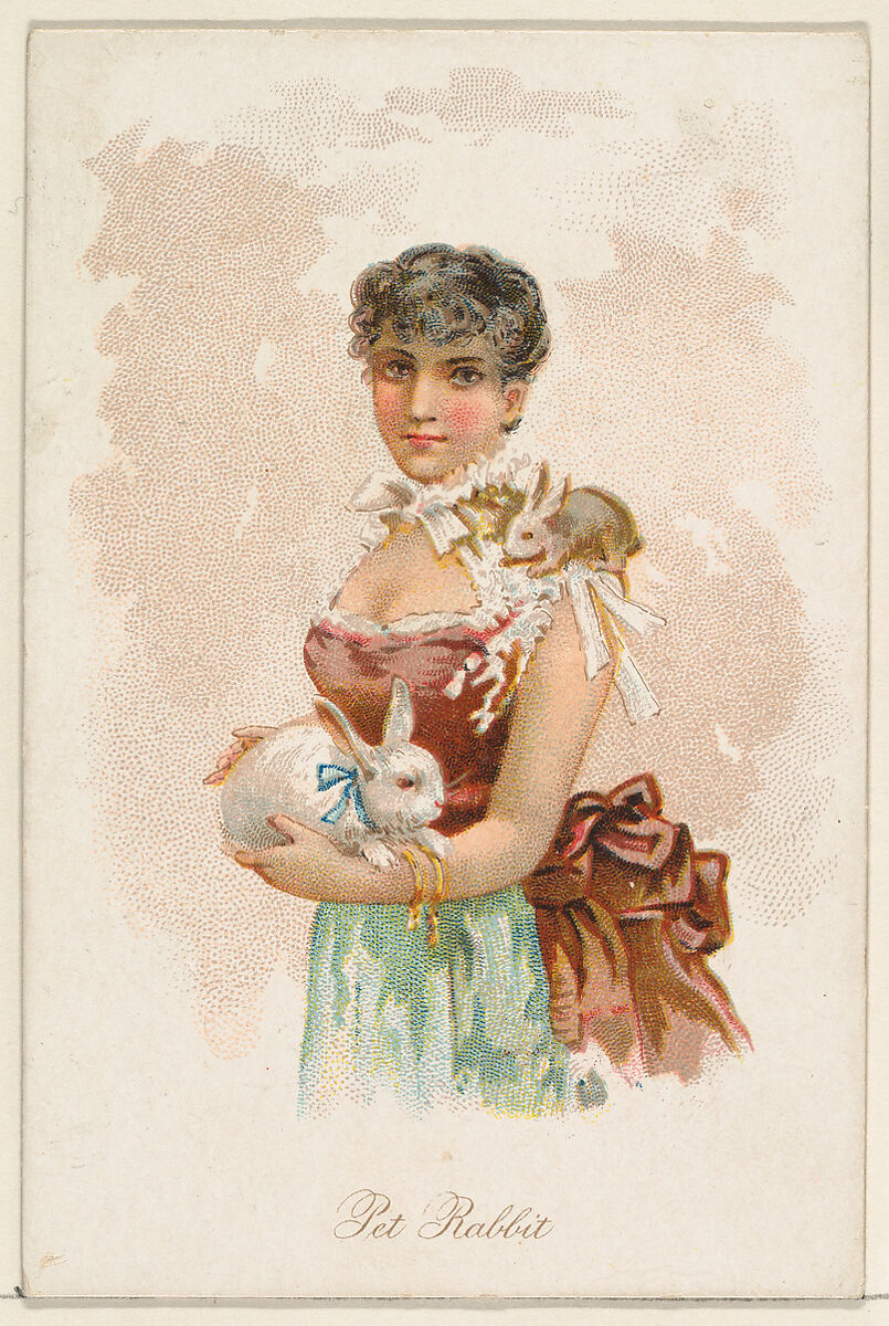 Pet Rabbit, from the Household Pets series (N194) issued by Wm. S. Kimball & Co., Issued by William S. Kimball &amp; Company, Commercial color lithograph 