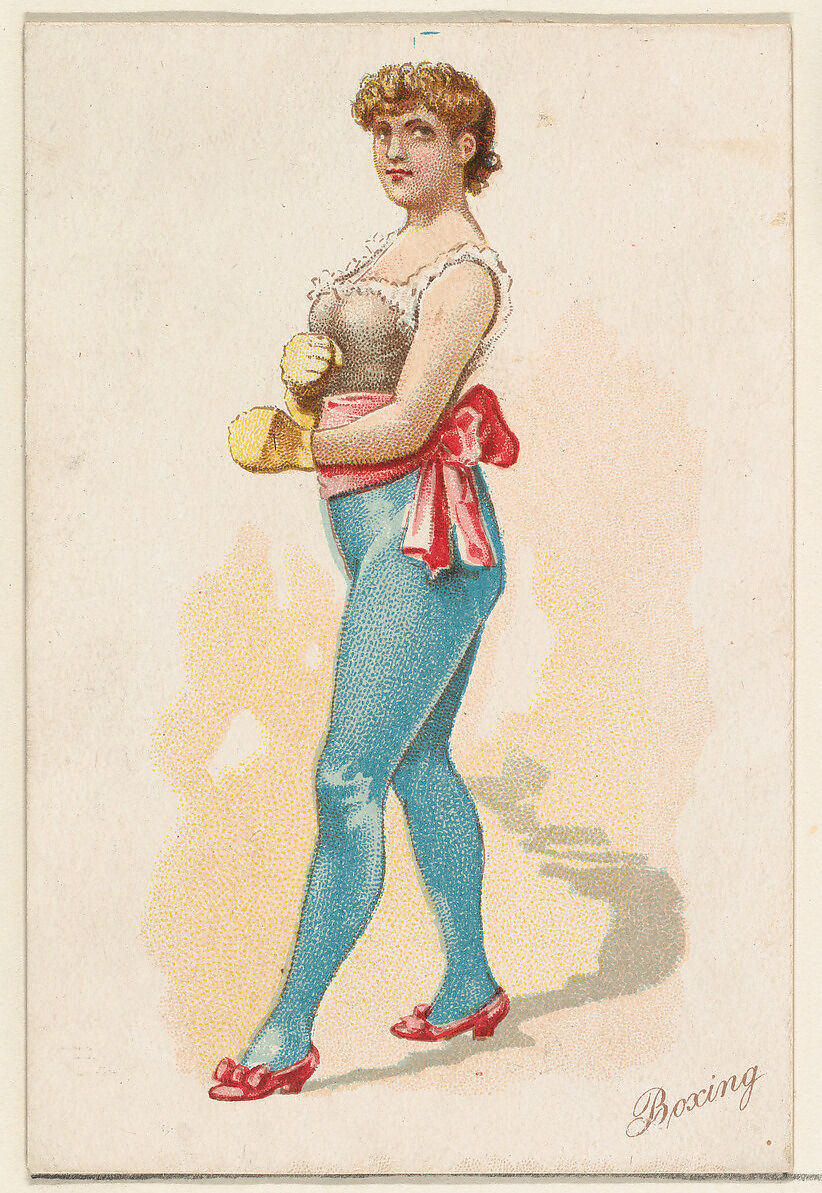 Boxing, from the Pretty Athletes series (N196) issued by Wm. S. Kimball & Co., Issued by William S. Kimball &amp; Company, Commercial color lithograph 