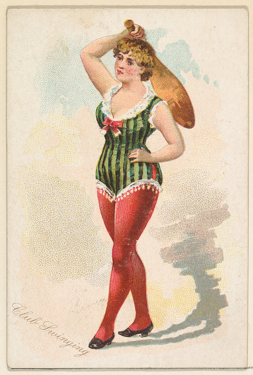 Club Swinging, from the Pretty Athletes series (N196) issued by Wm. S. Kimball & Co., Issued by William S. Kimball &amp; Company, Commercial color lithograph 