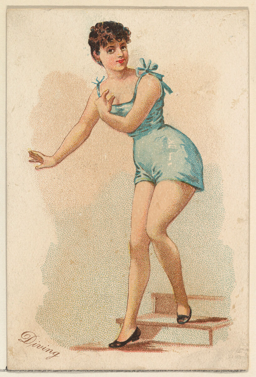 Diving, from the Pretty Athletes series (N196) issued by Wm. S. Kimball & Co., Issued by William S. Kimball &amp; Company, Commercial color lithograph 