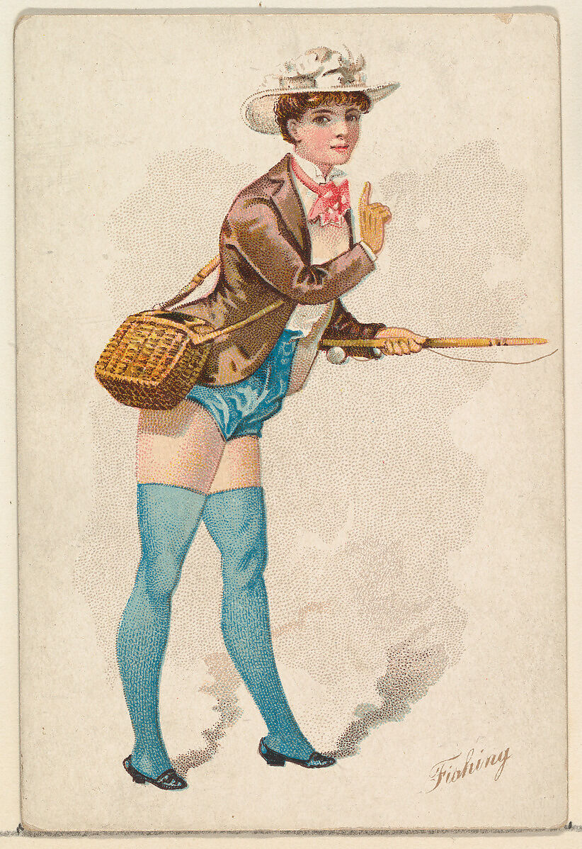 Fishing, from the Pretty Athletes series (N196) issued by Wm. S. Kimball & Co., Issued by William S. Kimball &amp; Company, Commercial color lithograph 