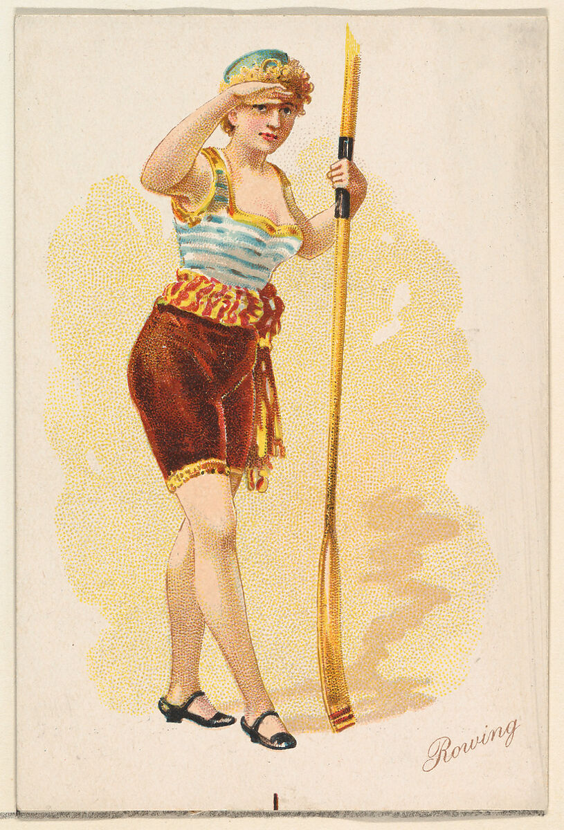 Rowing, from the Pretty Athletes series (N196) issued by Wm. S. Kimball & Co., Issued by William S. Kimball &amp; Company, Commercial color lithograph 