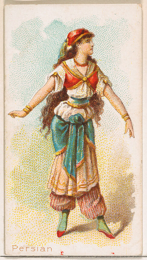 Persian Dancer, from the Dancing Women series (N186) issued by Wm. S. Kimball & Co., Issued by William S. Kimball &amp; Company, Commercial color lithograph 