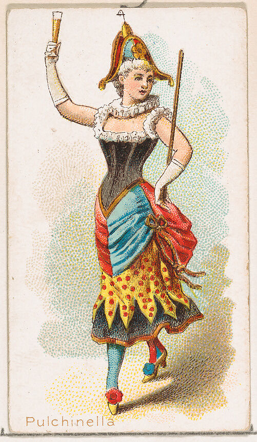 Pulchinella Dancer, from the Dancing Women series (N186) issued by Wm. S. Kimball & Co., Issued by William S. Kimball &amp; Company, Commercial color lithograph 