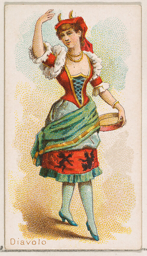 Diavolo Dancer, from the Dancing Women series (N186) issued by Wm. S. Kimball & Co., Issued by William S. Kimball &amp; Company, Commercial color lithograph 