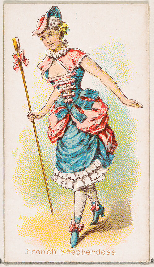 French Shepherdess Dancer, from the Dancing Women series (N186) issued by Wm. S. Kimball & Co., Issued by William S. Kimball &amp; Company, Commercial color lithograph 