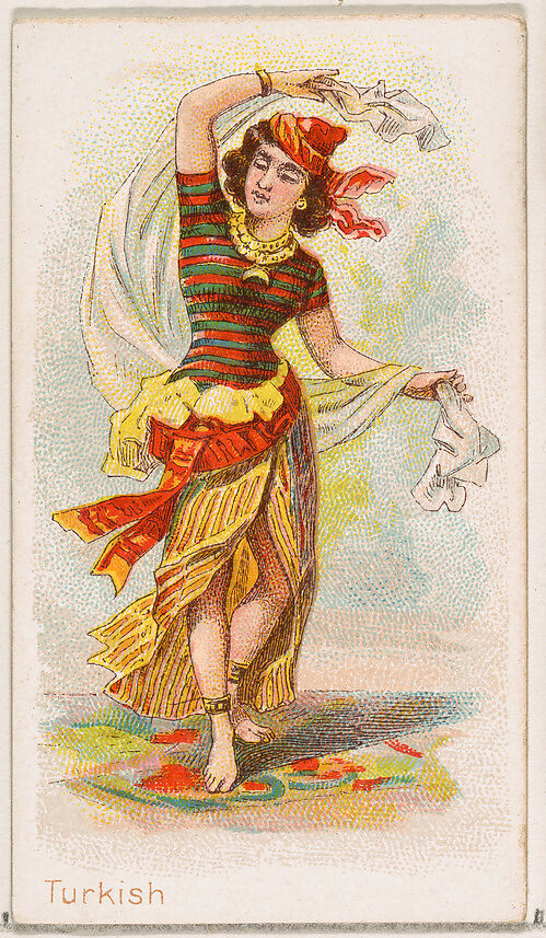 Turkish Dancer, from the Dancing Women series (N186) issued by Wm. S. Kimball & Co., Issued by William S. Kimball &amp; Company, Commercial color lithograph 