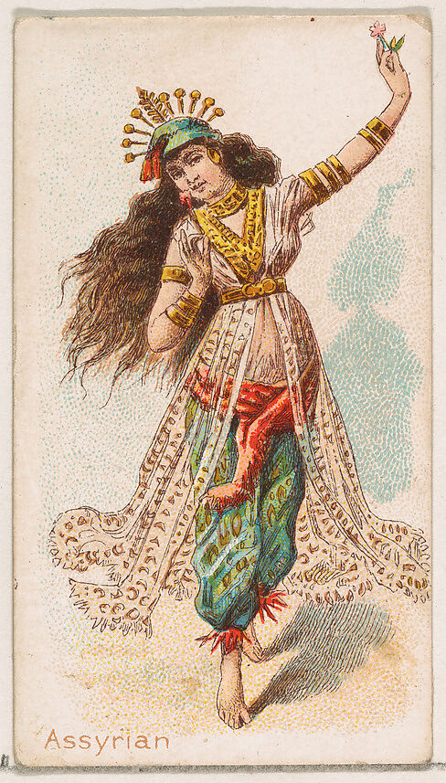 Assyrian Dancer, from the Dancing Women series (N186) issued by Wm. S. Kimball & Co., Issued by William S. Kimball &amp; Company, Commercial color lithograph 