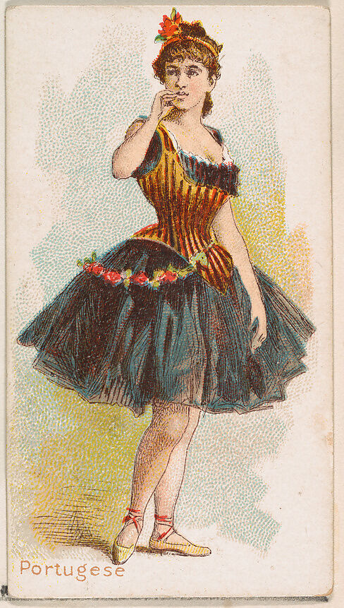 Portuguese Dancer, from the Dancing Women series (N186) issued by Wm. S. Kimball & Co., Issued by William S. Kimball &amp; Company, Commercial color lithograph 