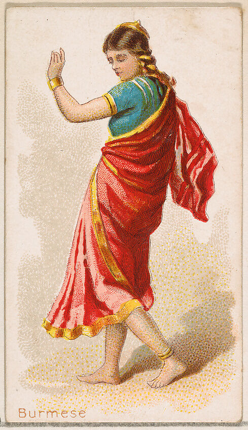Burmese Dancer, from the Dancing Women series (N186) issued by Wm. S. Kimball & Co., Issued by William S. Kimball &amp; Company, Commercial color lithograph 